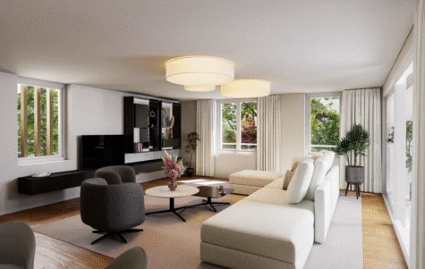 Traumhafte Gartengeschosswohnung über 3 Stockwerke – Ideal für Familien, 8916 Jonen, Wohnung