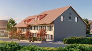 Historische Impulse treffen modernen Wohnkomfort; Neubau MFH Zwüschegass - Bild